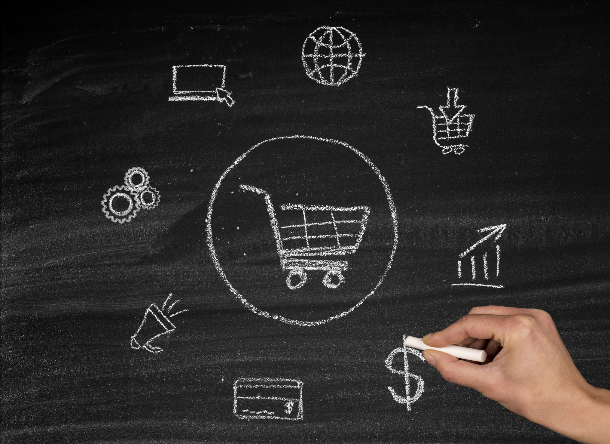Concepts of online shopping.E-commerce